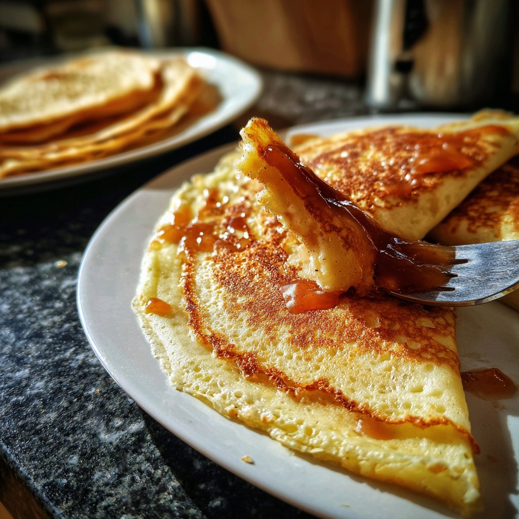 Pfannkuchen mit Apfelmus