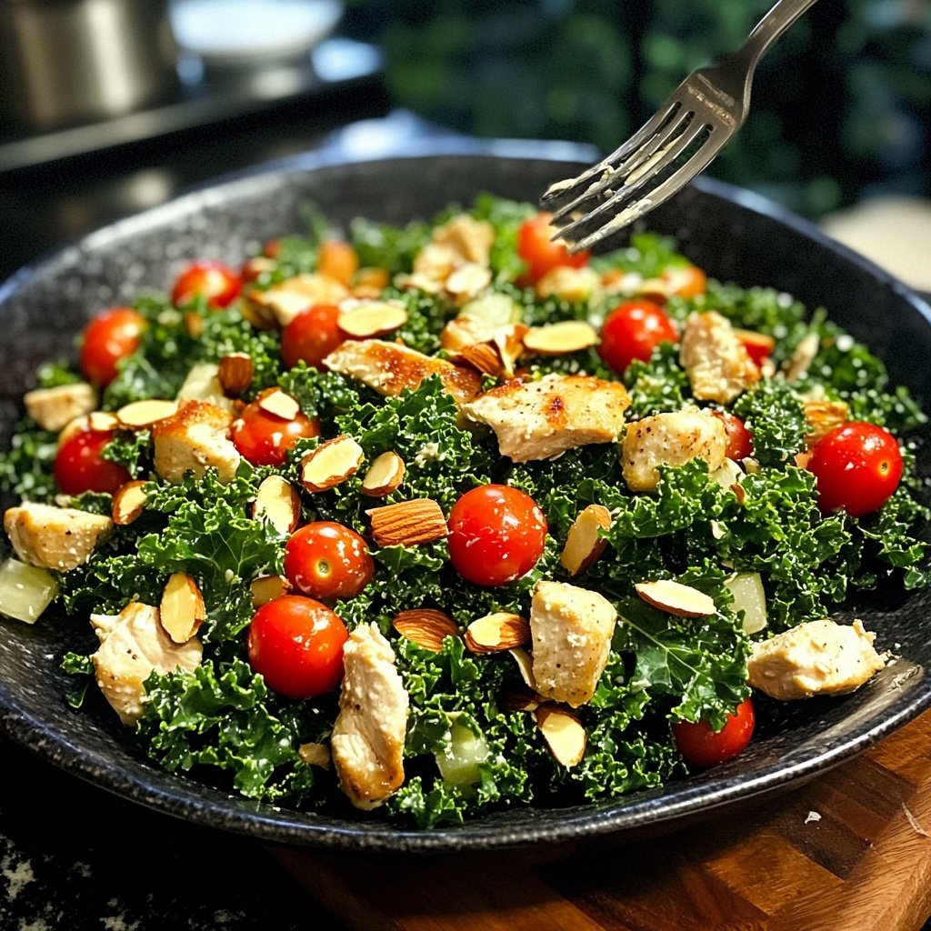 Gesunder Grüner Kohl Hühnchensalat