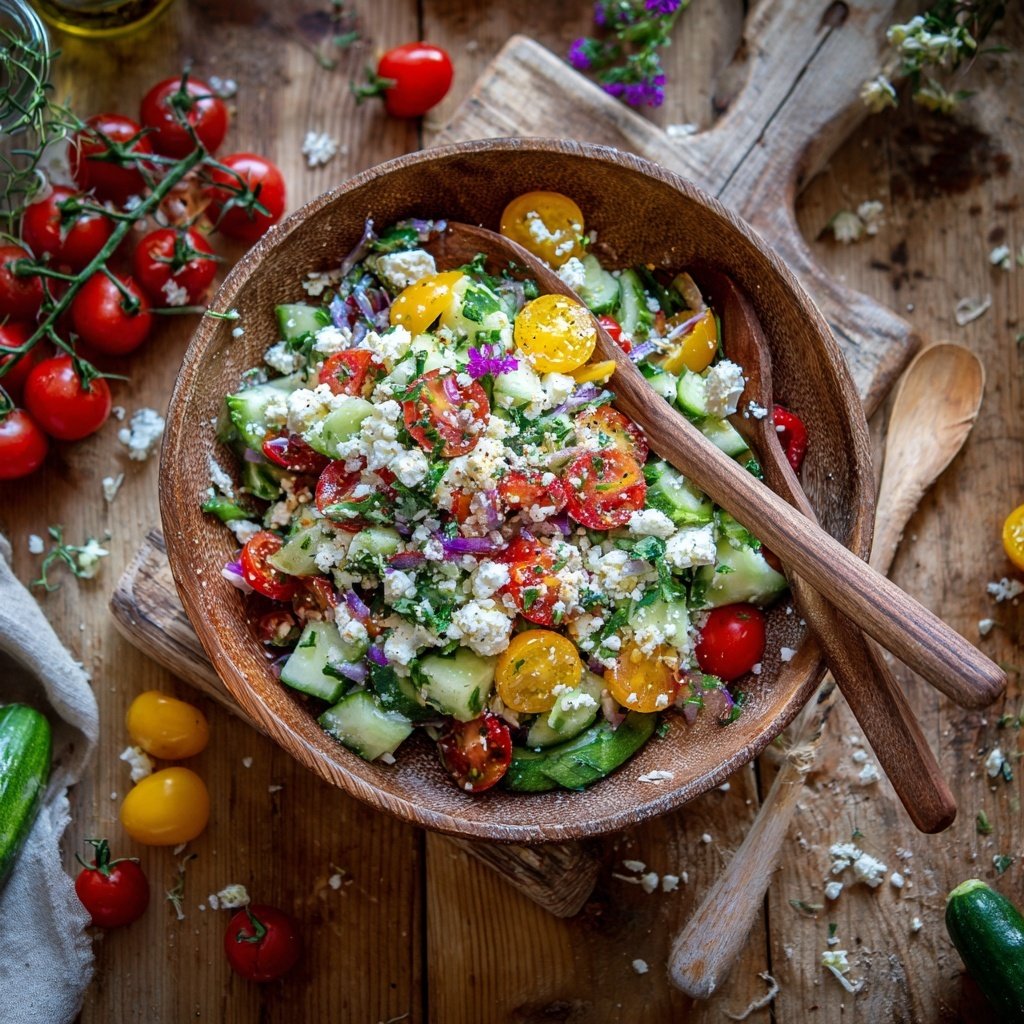 Bunter Salat Zum Grillen Mit Gurke Und Feta