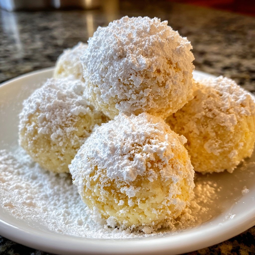 Quarkbällchen mit Puderzucker