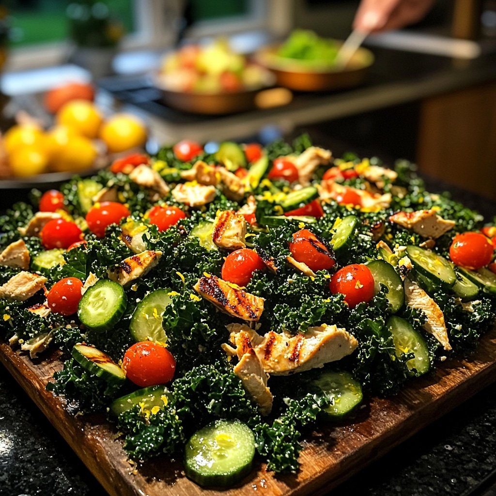 Gesunder Grünkohl-Hühnchensalat