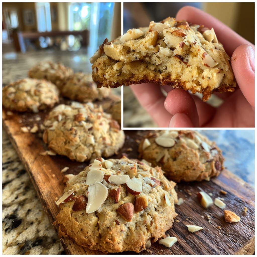 Cookies mit Haferflocken und Mandelsplittern