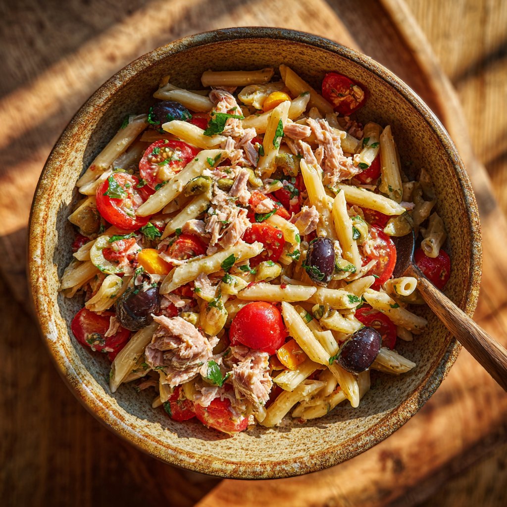 Mediterraner Nudelsalat Mit Thunfisch