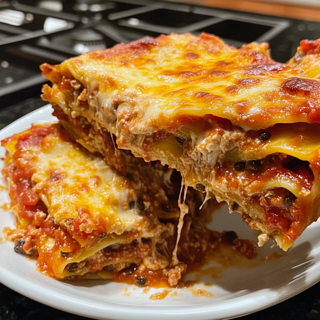 Lasagne mit Tomaten-Linsen-Sauce
